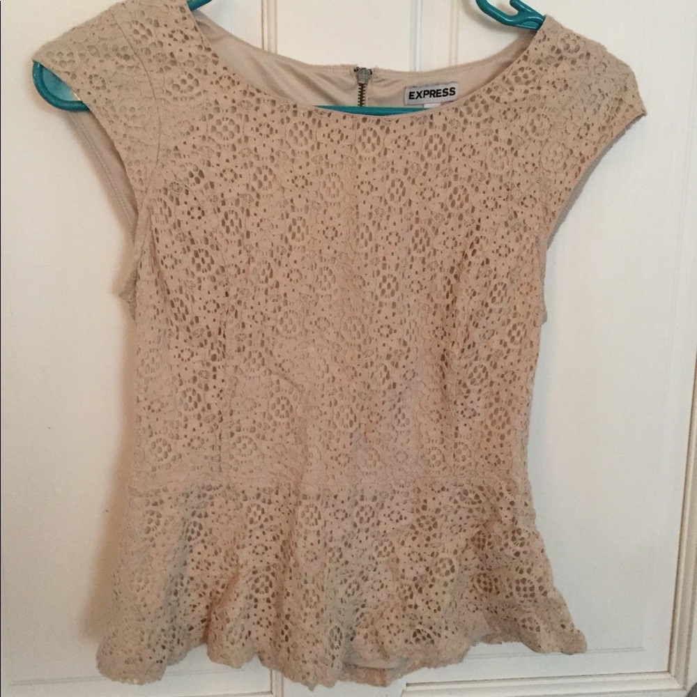 Crochet tan shirt